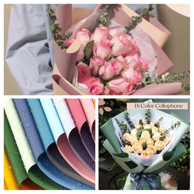 

Dijual per Lembar Floral Wrapping Bi Color Doff/kertas buket