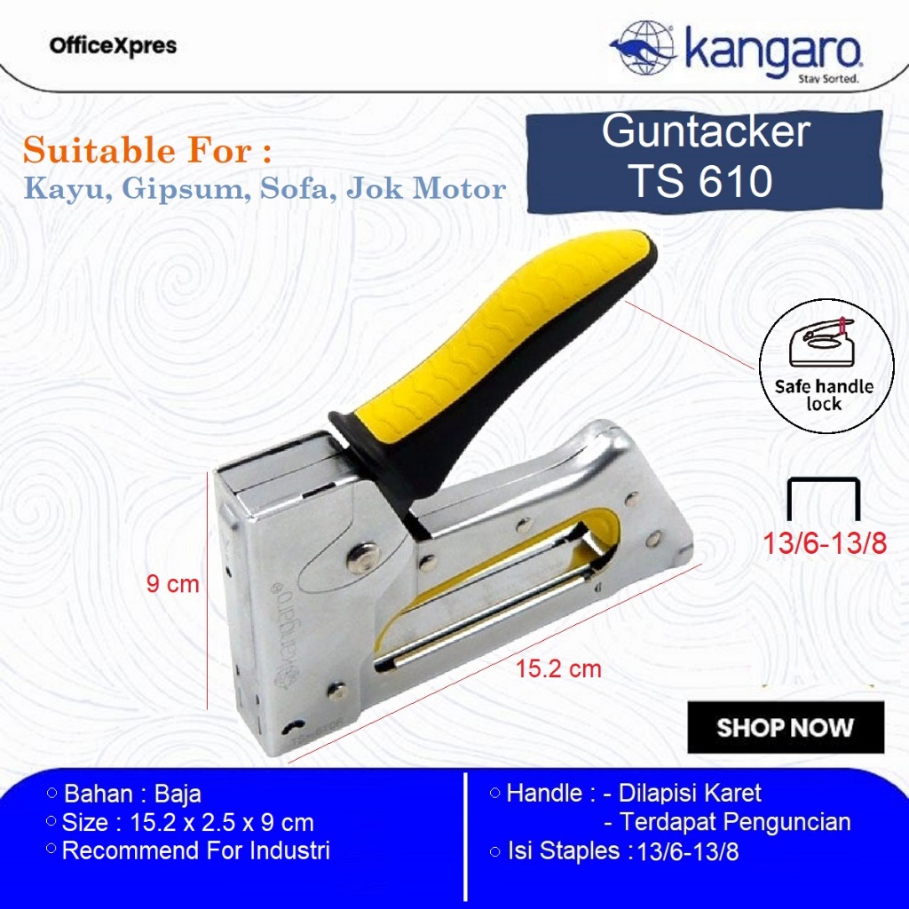 

Alat Stapler Tembak Jok Kulit Motor / Guntacker Ts 610R Sejenis Max Tga/ Cekrekan / Pengokot /