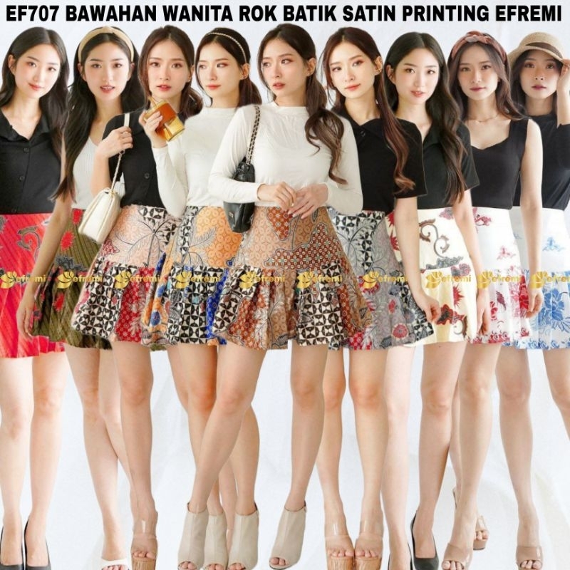 EFREMI BATIK BAWAHAN ROK BATIK WANITA MODERN SATIN PRINT#BAWAHAN WANITA MODERN#ROK BATIK INDONESIA E