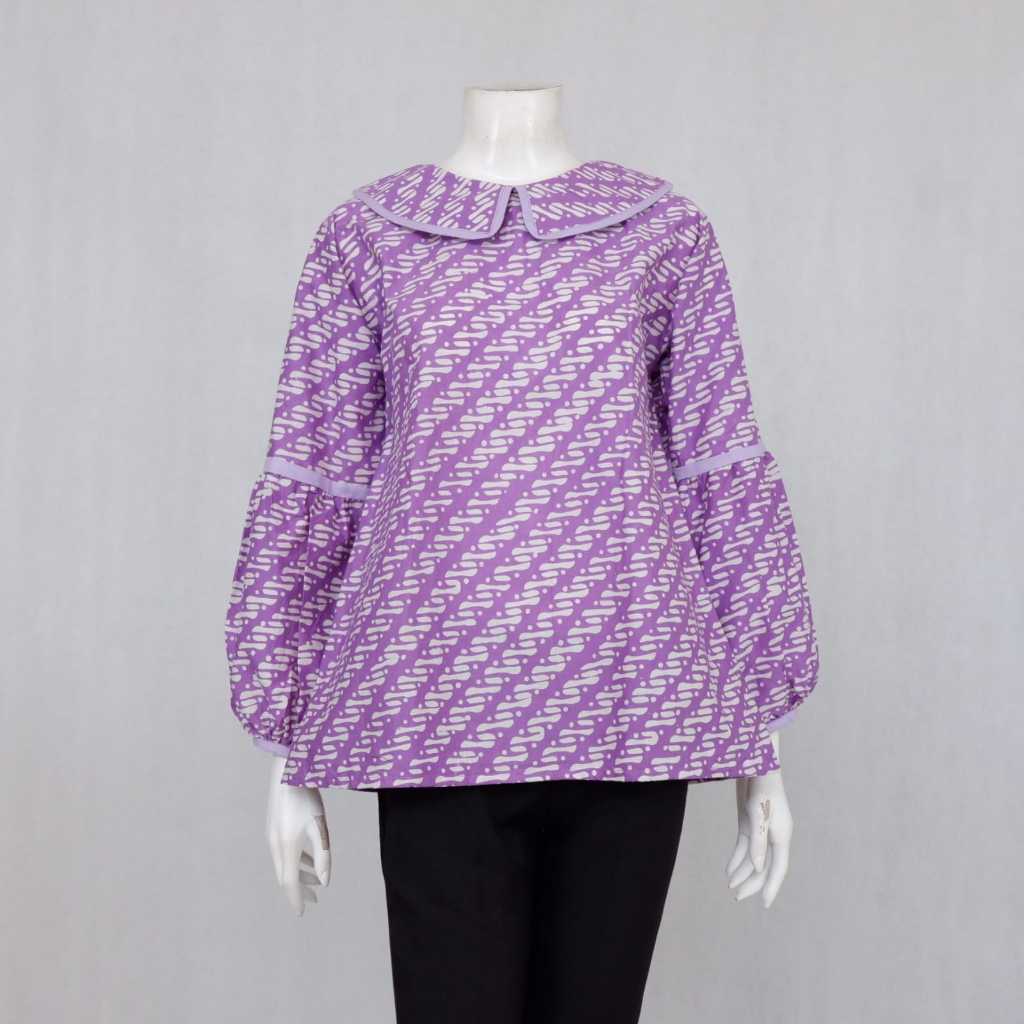 Cakrawati 01 - Blus Batik Klithik - Atasan Baju Kerja size standar dan jumbo | Langitjua Collection