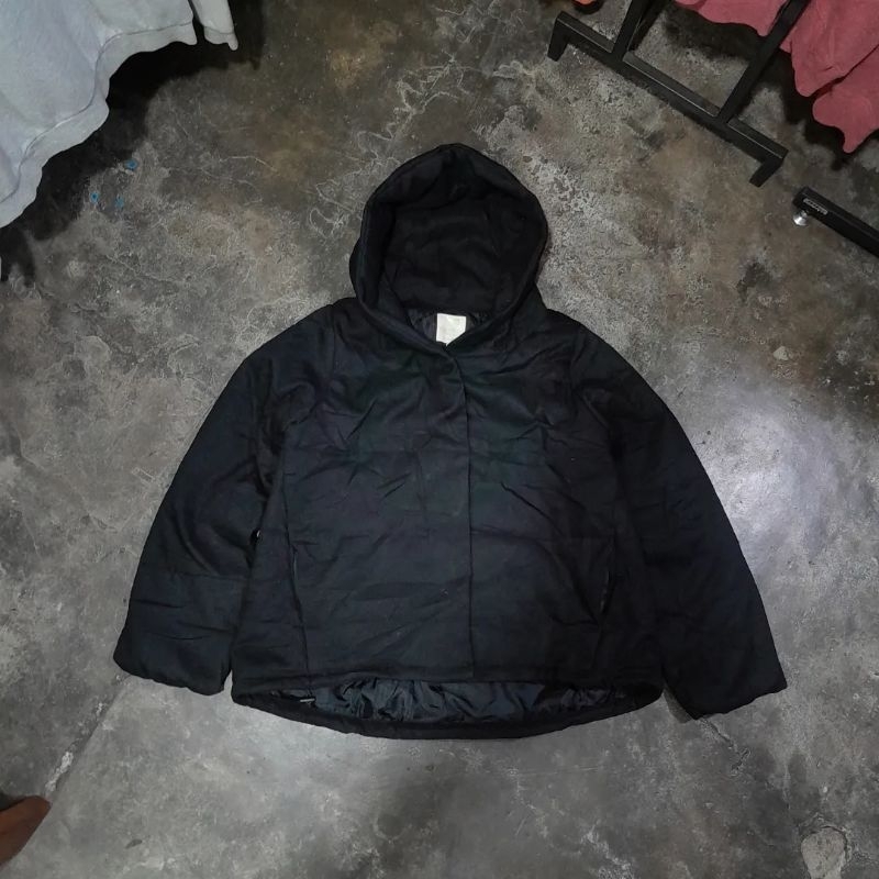 EARTH MUSIC & ECOLOGY PUFFER PADDED JACKET BLACK