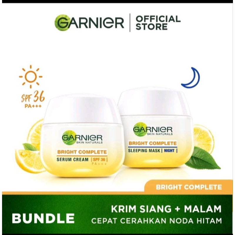 Garnier Bright Complete Vitamin C Krim Siang&amp;Krim Malam 50g