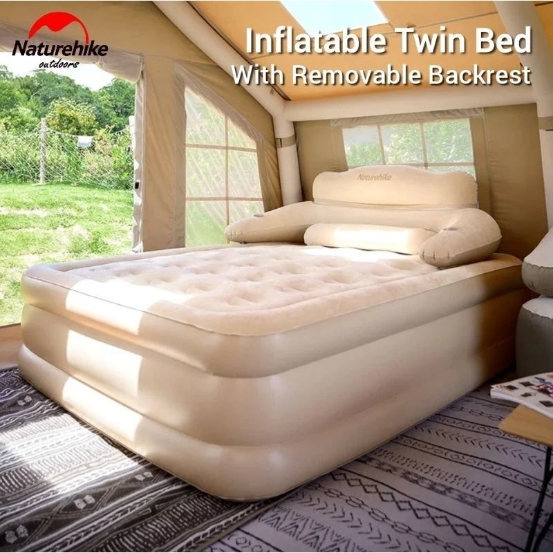 BACKREST TWIN BED ANGIN NATUREHIKE CNH22DZ002 KASUR ANGIN 2 ORANG QUICK INFLATION CAMPING GLAMPING  