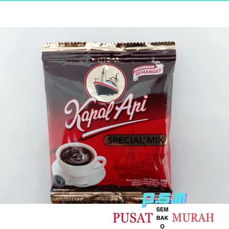 

kopi kapal api + gula special mix 1 renceng isi 10