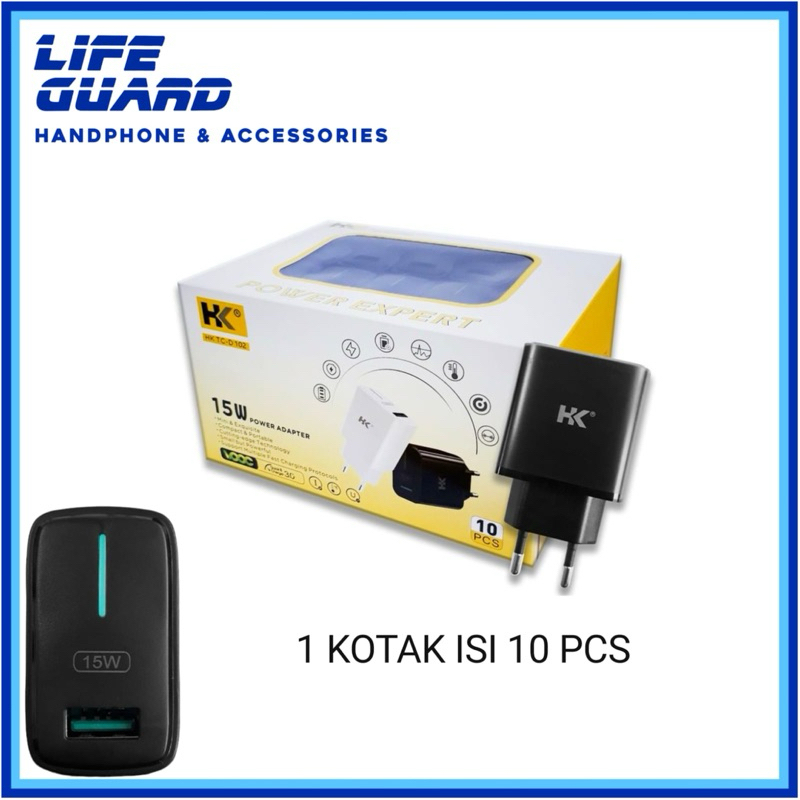 BATOK CHARGER HK D102 15W FAST CHARGING QC 3.0 ADAPTOR CHARGER ORIGINAL HK