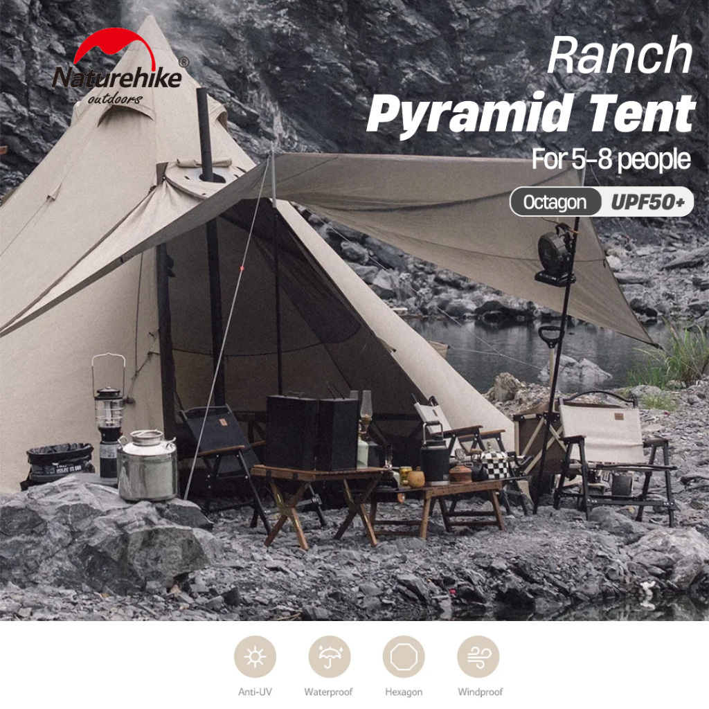 TENDA CAMPING RANCH PYRAMID PIRAMIDA KAPASITAS BESAR WATERPROOF NATUREHIKE