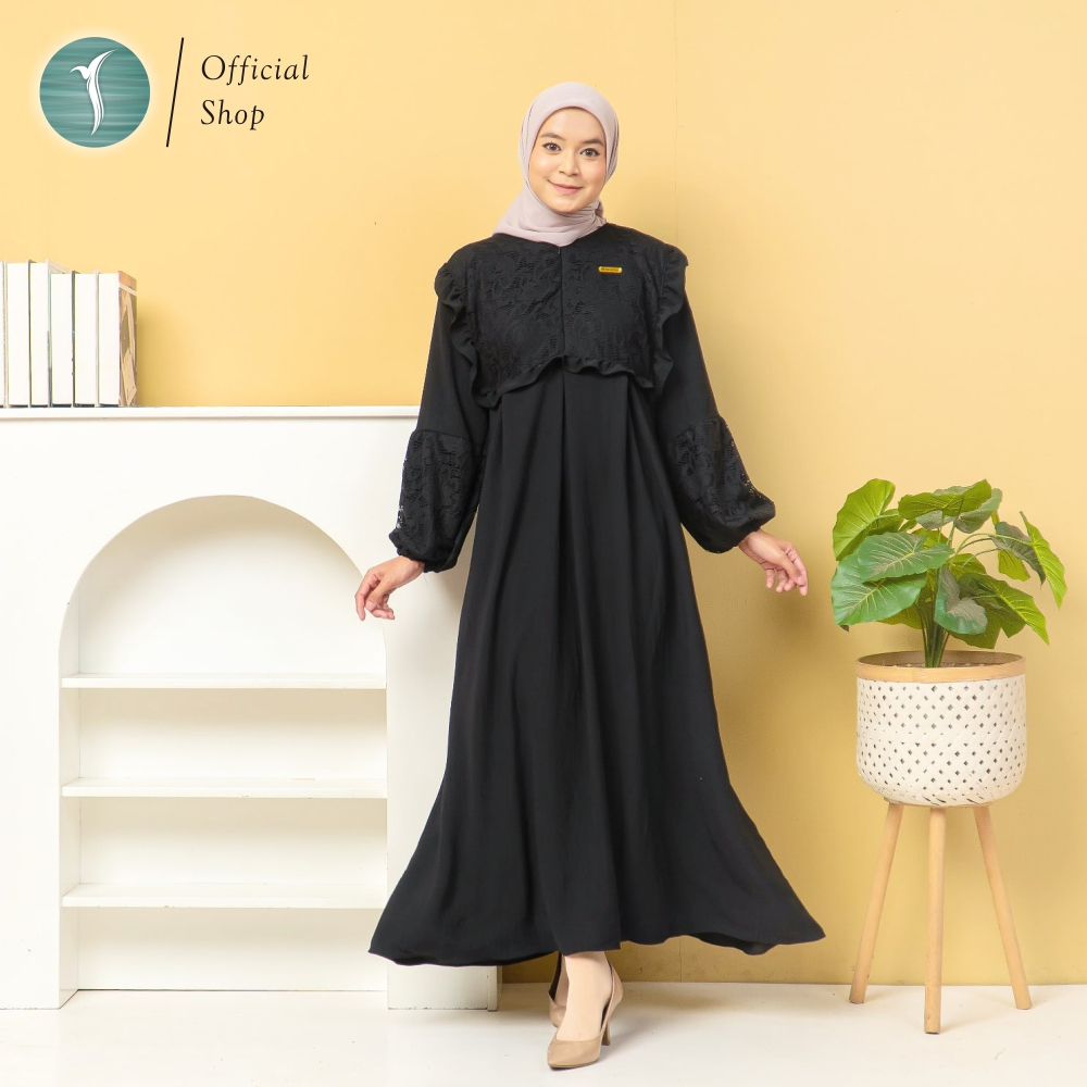 Gamis Wanita Warna Hitam Polos Premium Dewasa Remaja Terbaru Lebaran Muslimah Daily Basic Jumbo