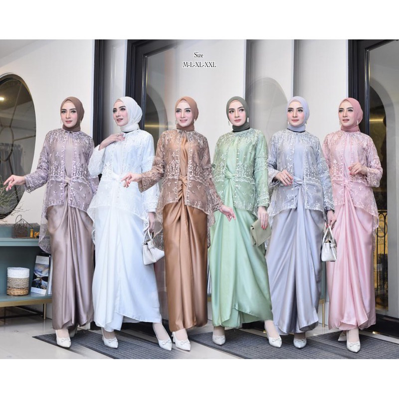 Gamis Clarissa Set Outher / Gamis Outher Premium / Gamis Maxmara Exclusive Silk / Gamis Pesta Modern