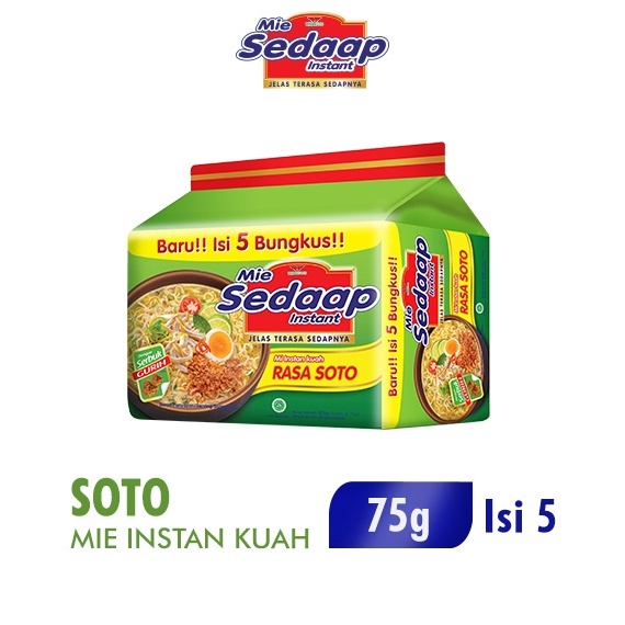 

ZHBN373 STOK SIAP COD Sedaap Mie Instan Soto Isi 5 Bag 75 gr