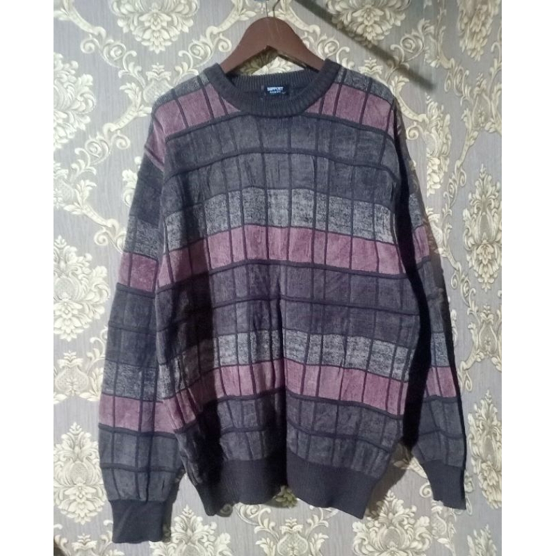 Rajut Knitwear 3D motif timbul ala Coogie Velvet