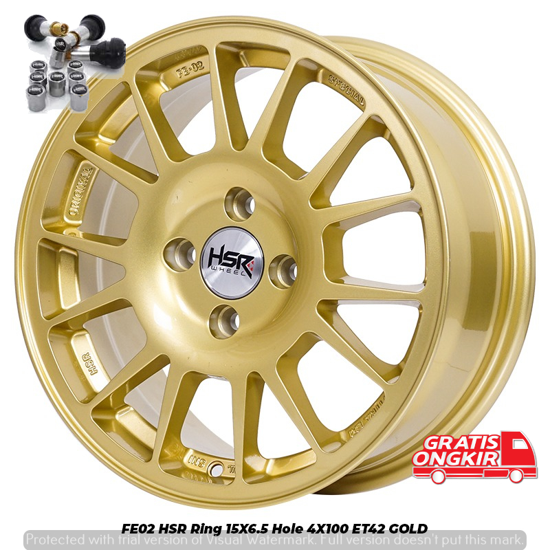 PELEK RALLY HSR FE02 RING 15 WARNA GOLD VELG MOBIL SUZUKI IGNIS ESPRESSO DLL