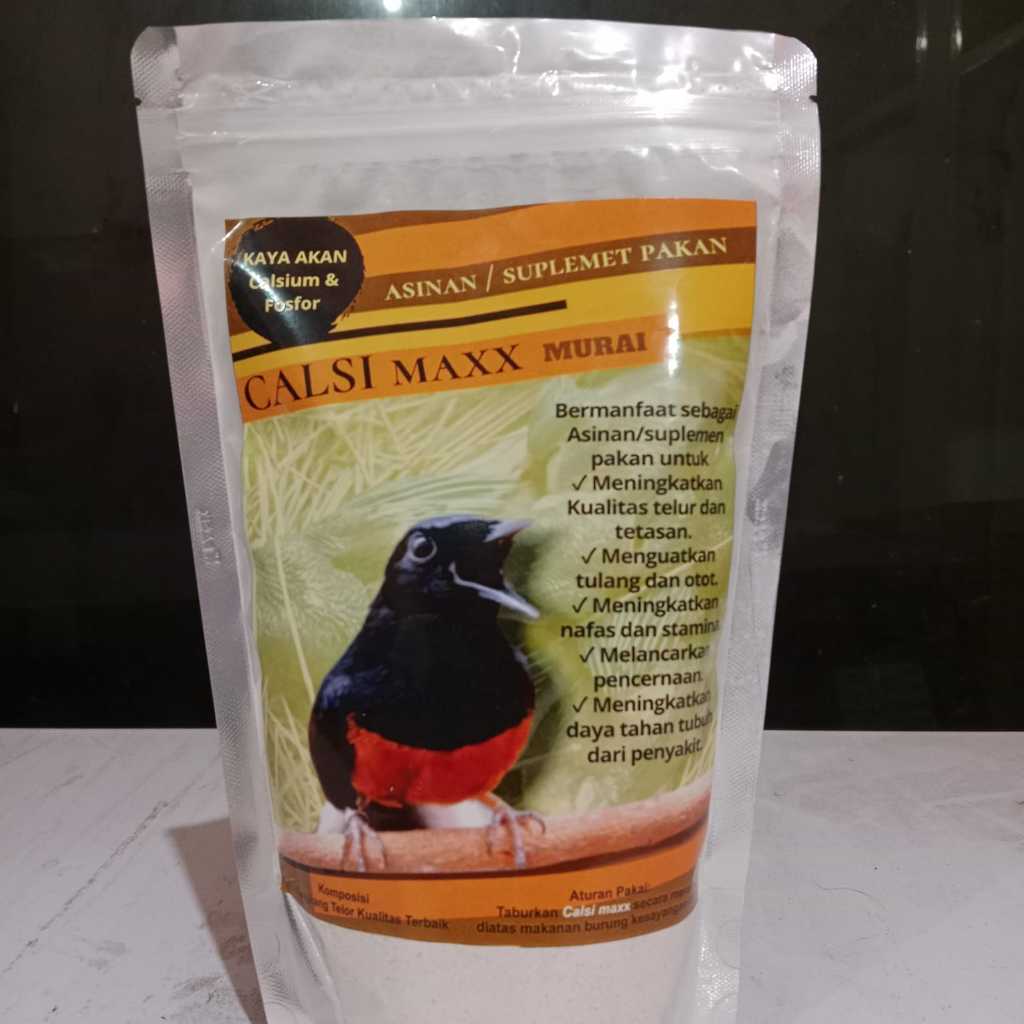 CALSIMAX CALSIMAXX KALSIUM BUBUK CANGKANG TELUR ASINAN UNTUK BURUNG MURAI BATU HIGH CALSIUM DAN FOSF