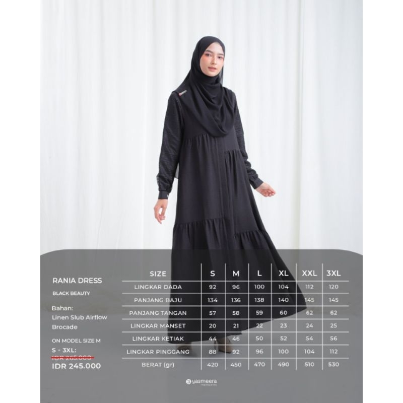 Rania Dress Brukat Black Hitam Yasmeera