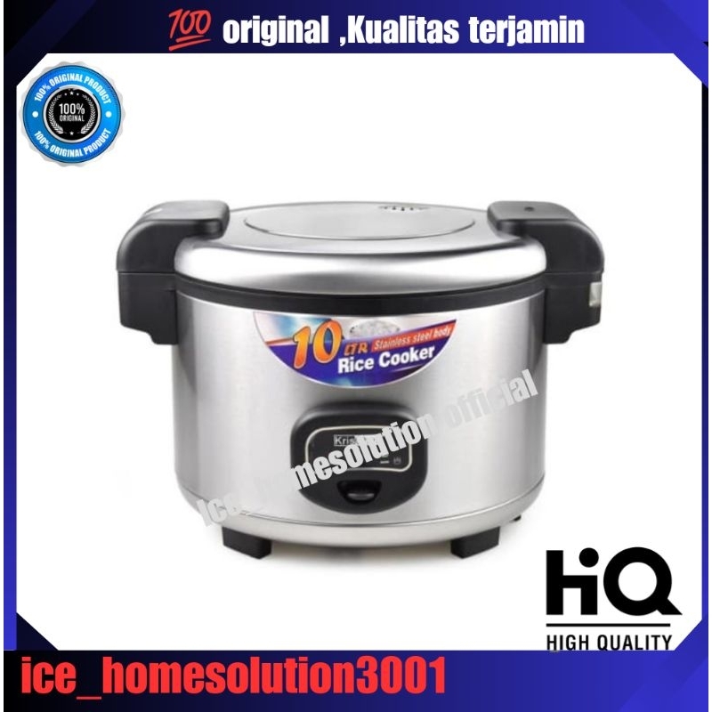 Krischef 10 Ltr Rice Cooker- Silver/rice cooker besar