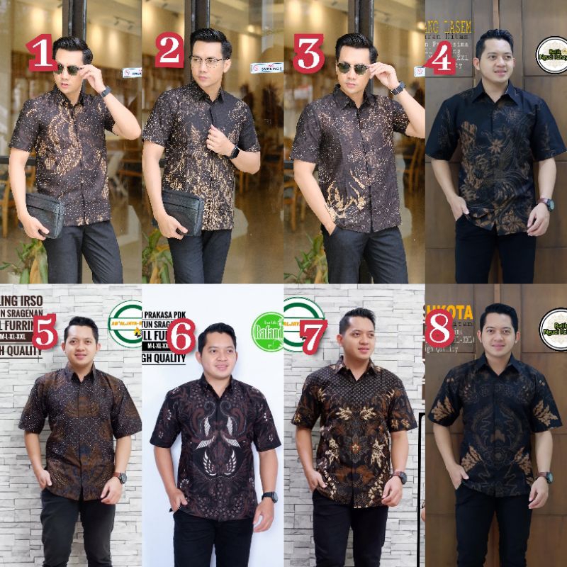 Batik Pria Lengan PENDEK Keris Modern Premium Baju Atasan Batik Cowok Original BATIK PRIA SLIMFIT Sa