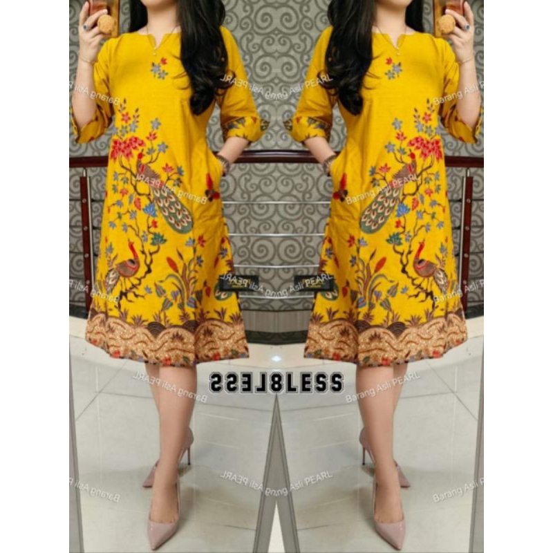 TUNIK BATIK KUNING UNGGUL JAYA / TUNIK CANTIK MODERN