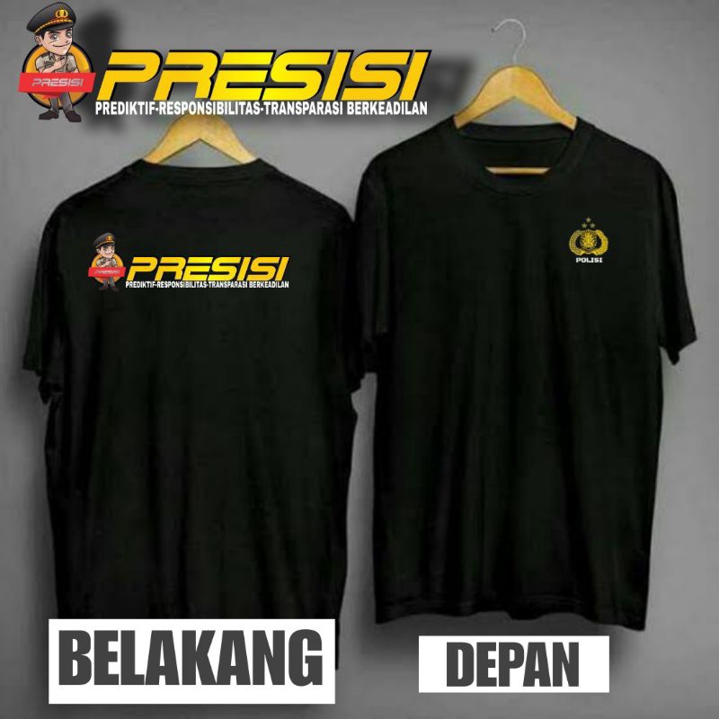 Kaos Lengan Pendek POLRI PRESISI•HITAM