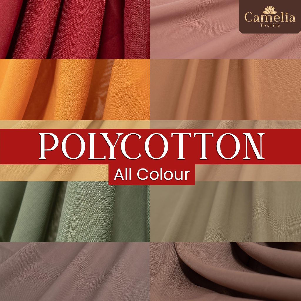Cameliatex Bahan Kain Double Sifon Hycon Hicon Hycone Polycotton Poton Potton Kerudung Bella Square 