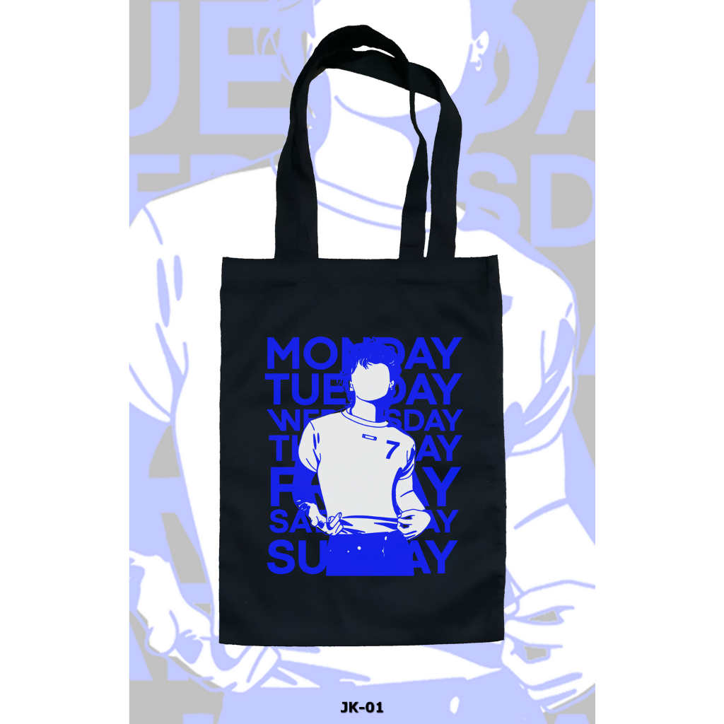 Tas Tote Bag Kanvas Hitam - Jeon Jung-Kook / Jungkook / Bts