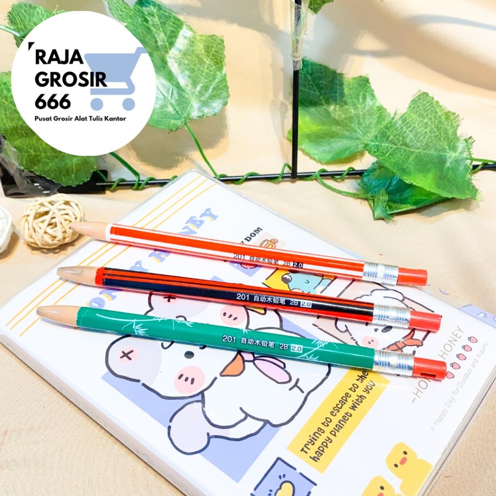 

PENSIL CETEK MEKANIK BAMBU 2B PCK-1098 pencil LUCU IMUT KADO UNIK KOREA AESTHETIC COD