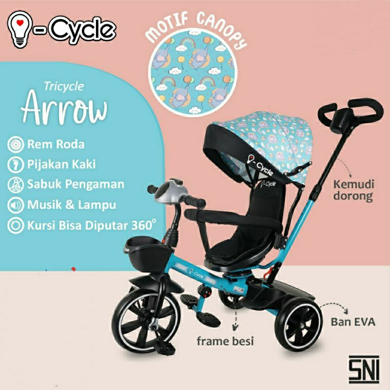 I-Cycle Stroller Anak (Arrow) Stroller Baby/Sepeda Anak Roda Tiga