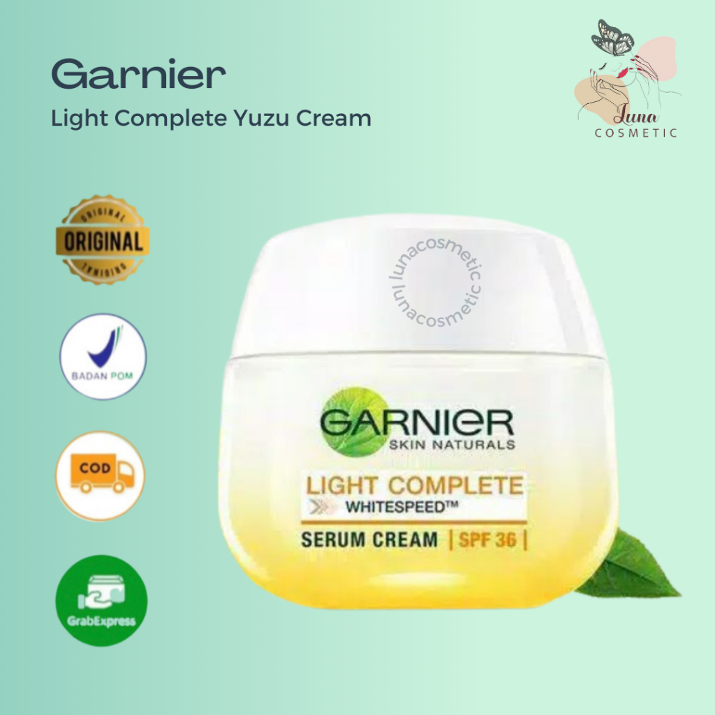 Garnier Light Complete Yuzu Cream / Garnier Bright Complete Vitamin C Serum Cream UV 20mL- Day and N