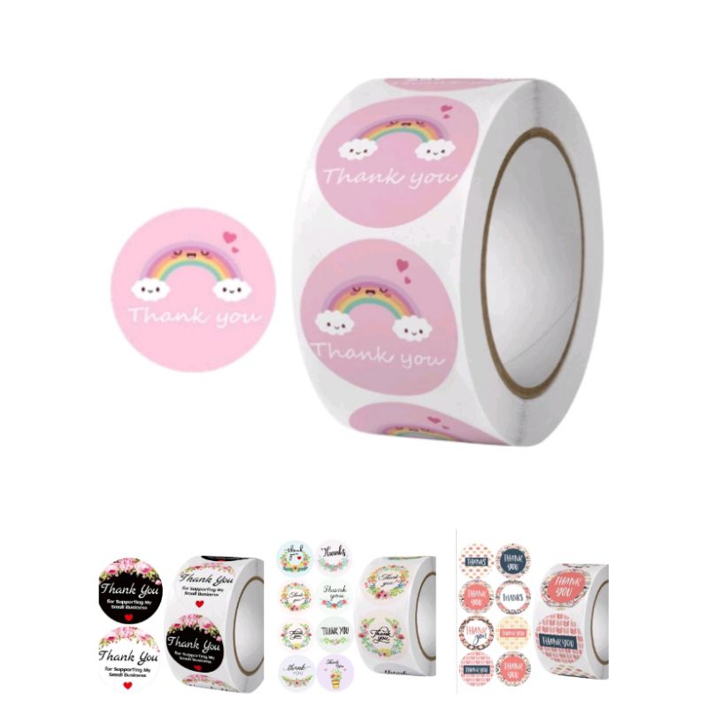 

Stiker roll "Thank" isi 500 pcs