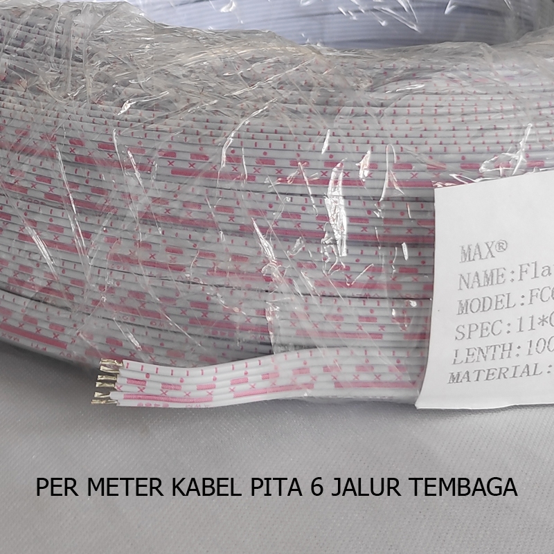 KABEL PITA 6 PIN KABEL AWG FLAT CABLE 6 JALUR PER METER