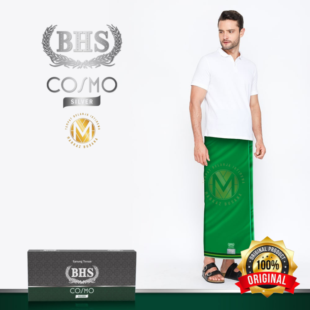 Sarung BHS Cosmo Silver Warna Polos Hijau 01