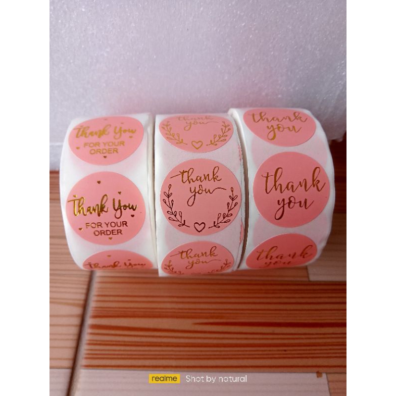 

stiker thank you (motif random) sticker toples, wadah dll