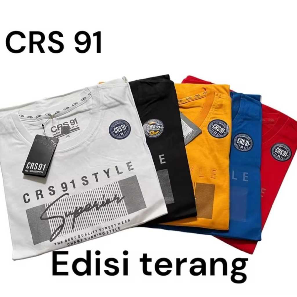 Kaos Distro CRS 91 Pria Brand | Kaos CRS 91 Tersedia Ukuran JUMBO | Baju Cowok Dewasa Terbaru