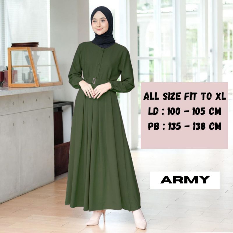 GAMIS HIJRAH REMAJA PUTRI POLOS EXCLUSIVE KANCING AKTIF BUSUI FRIENDLY PALING TRENDY - ARMY
