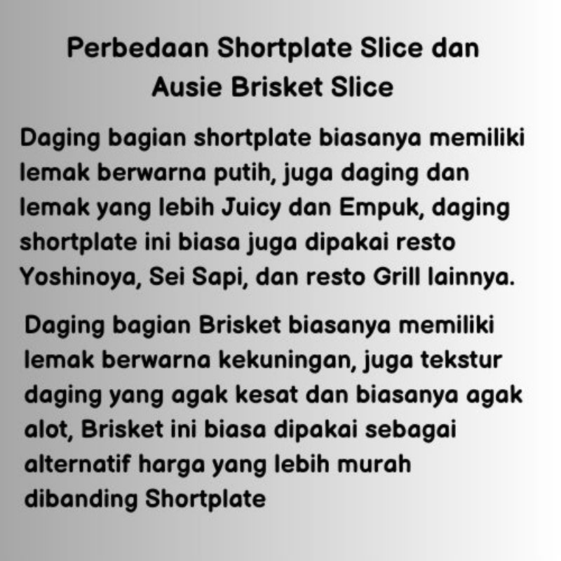 

JUN Ausie Brisket Slice Halal Frozen gr Berlemak