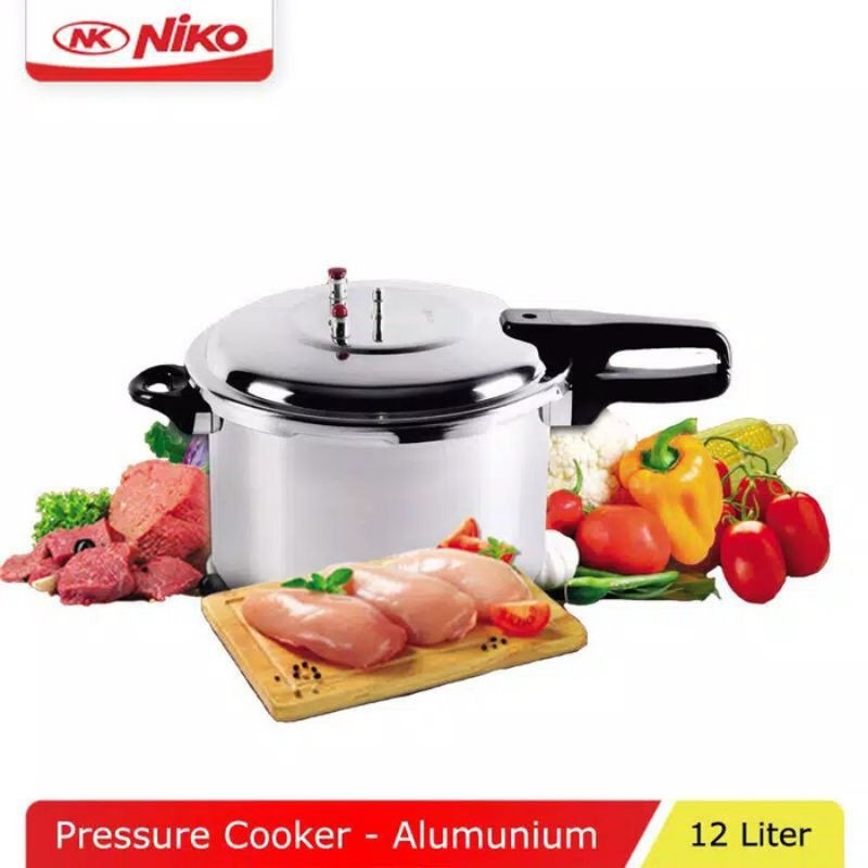 NIKO PANCI PRESTO 8 / 12 LITER NK 12 L / NK12L NIKO ALLOY PRESSURE COOKER