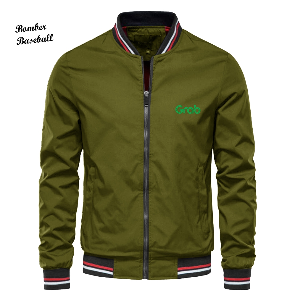 Jaket Driver Greb Jaket Bomber Taslan Custom Grebike/Bomber Baseball Gr4b Terbaru/Baseball Parasut W