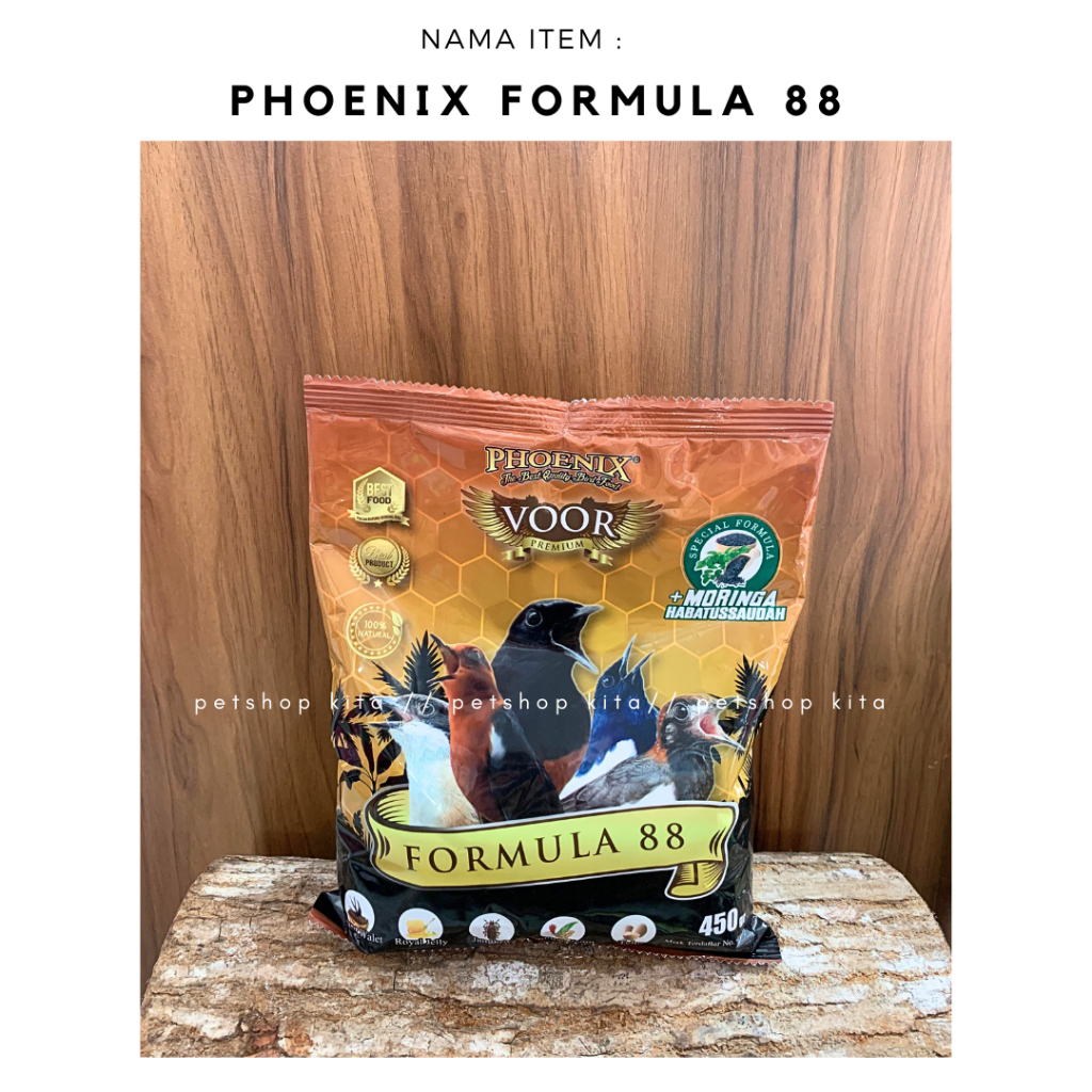 Voer Formula 88 Phoenix Pakan Makanan Pur Burung Murai Batu Beo Anis Cucak Poksay Kacer Pentet Pur V