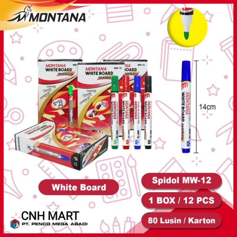 

Spidol White Board Montana- harga 12 pcs Hitam