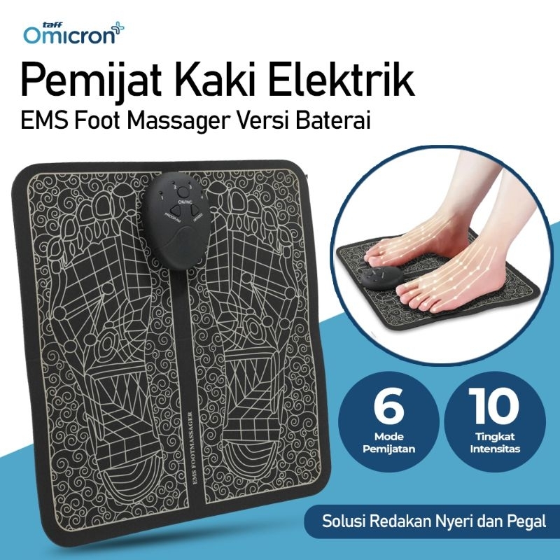 TaffOmicron Alat Pijat Kaki Elektrik EMS Foot Massager rechargeable kesehatan akupuntur EMS16