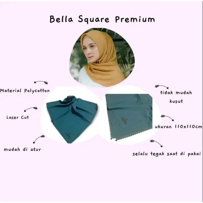 Segiempat Bella Square premium laser cut HIJAB POLYCOTTON by Alwira hijab