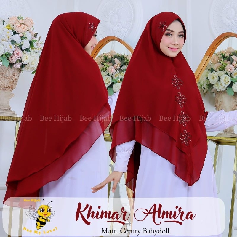 khimar syari jumbo khimar ceruti 2 layer premium khimar instan premium khimar almira