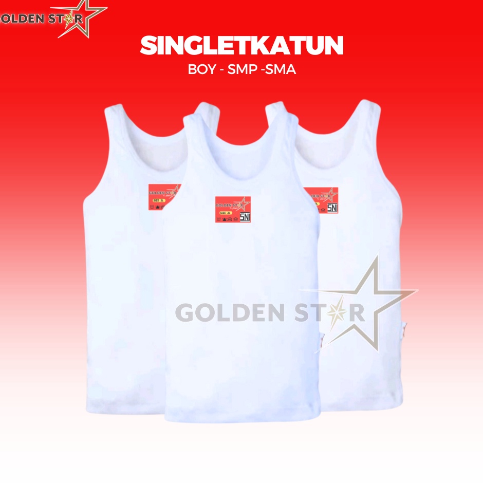 Top SellerCodep6Pb 1 Lusin Singlet Kaos Dalam Anak umur   Anak ABG Golden Star Putih  Singlet Kaos d