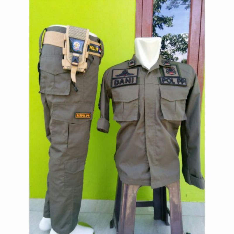 Baju Seragam Satpol PP Drill- Ripstop/Seragam Satpol PP Terbaru/PDL Lengan Panjang/Seragam Satpol PP