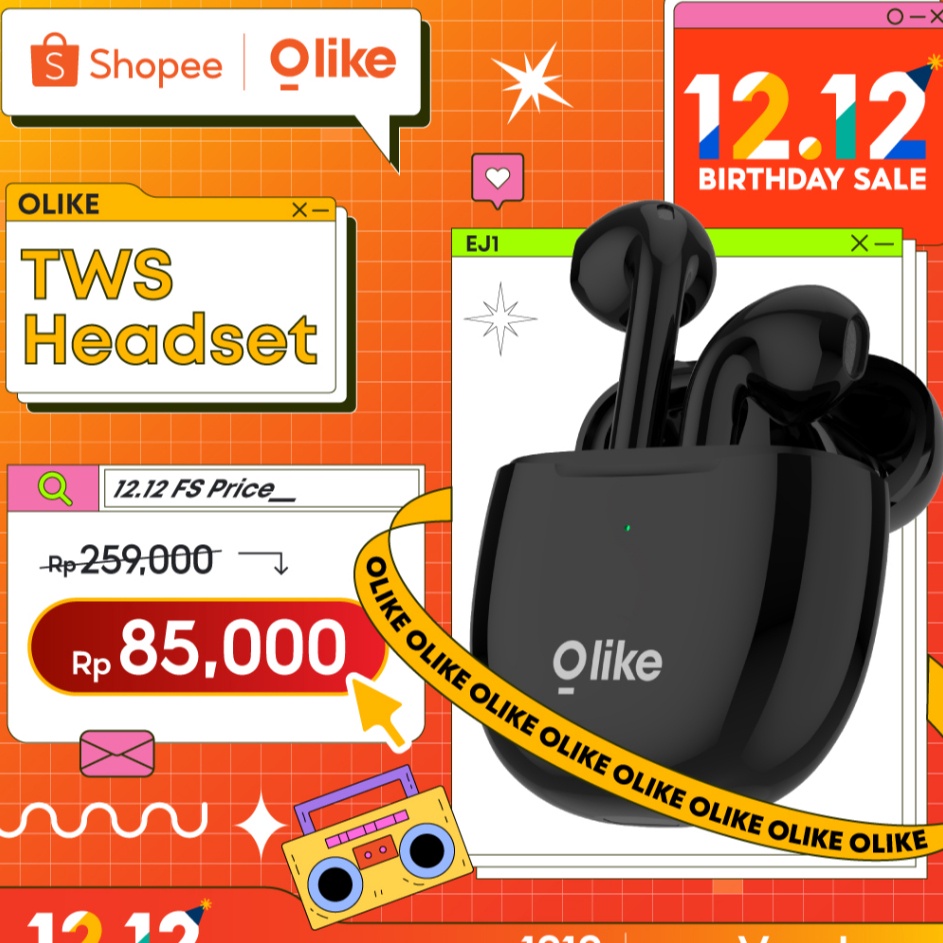 vm OLIKE TWS headset bluetooth earphone wireless earphone 53 2 fitur Touch control tws bluetooth 2 H