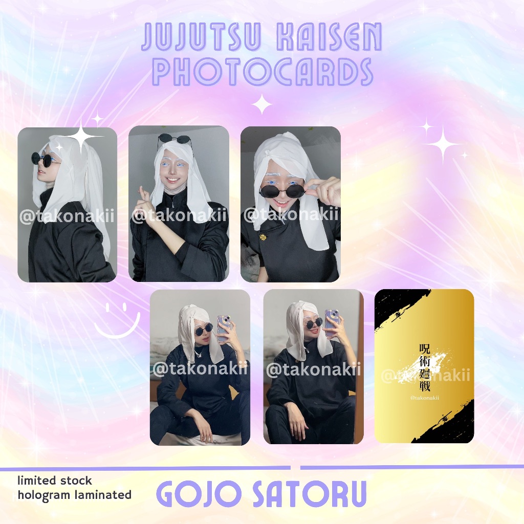 (@TAKONAKII) JJK Gojo Satoru Cosplay Photocard