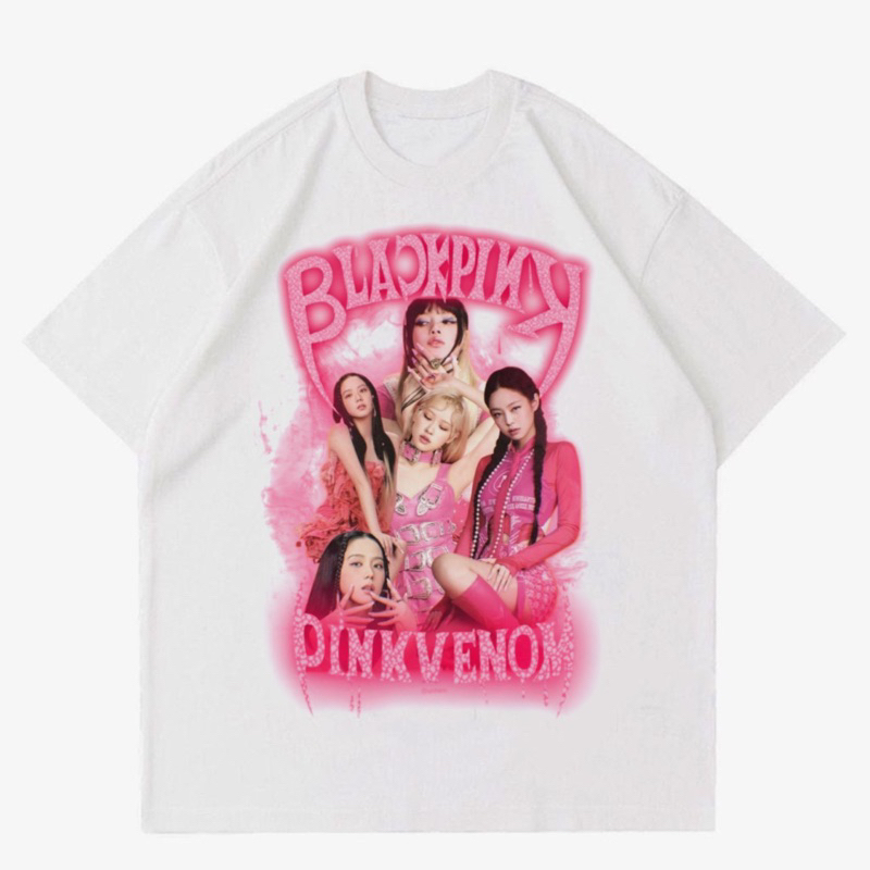 KAOS BLACKPINK VINTAGE | T-SHIRT BLACKPINK WHITE | BAJU BLACKPINK PRIA PUTIH