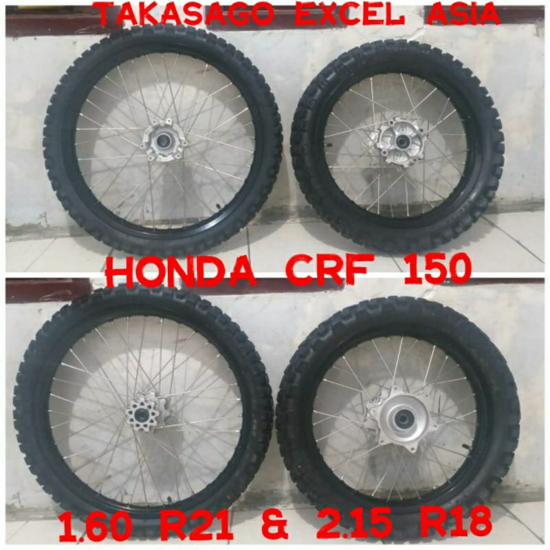 velg takasago excel asia honda crf 150 uk 1.60 ring 21 & 2.15 ring 18 plus ban irc trail gp 21f 2.75