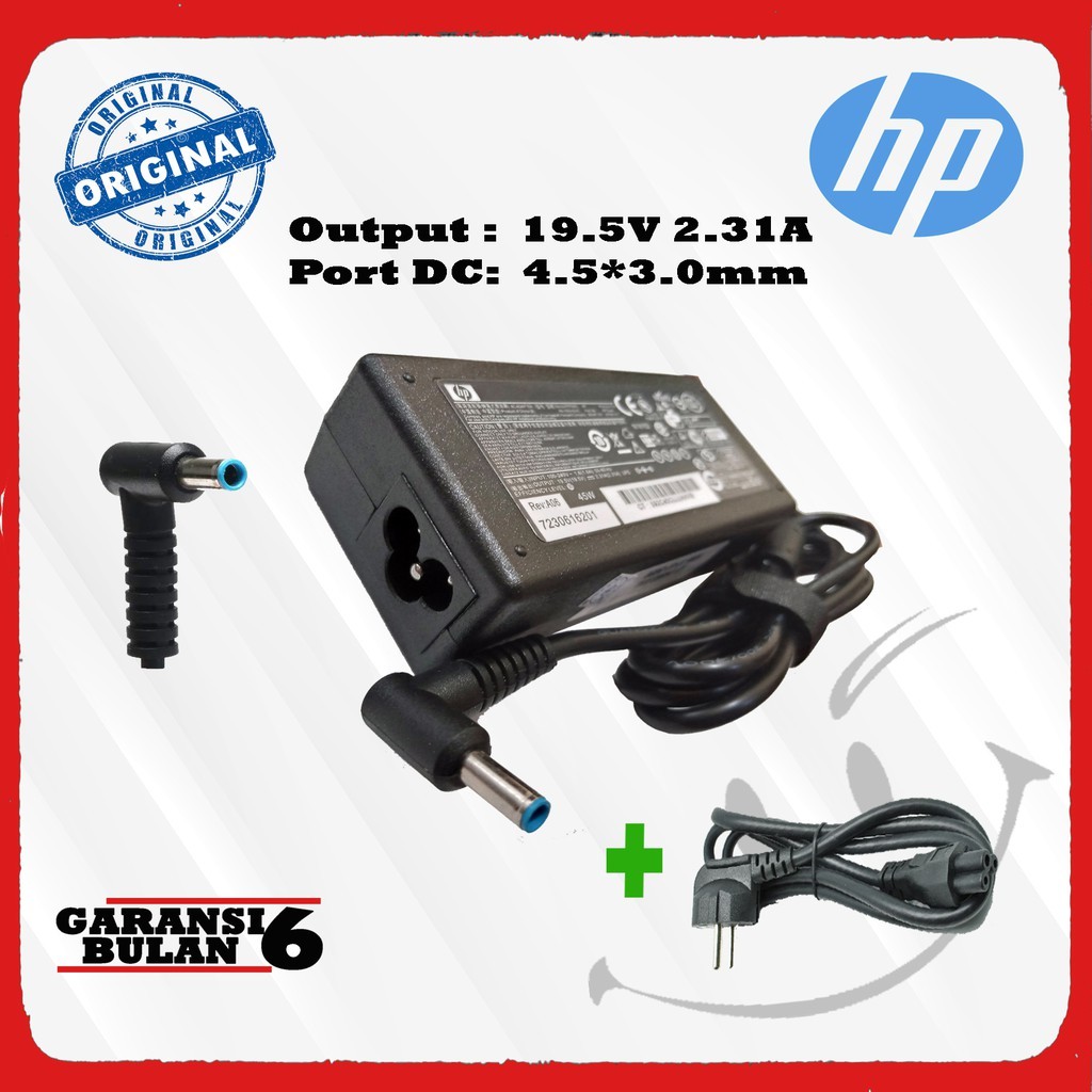 Charger Laptop Hp 14 14S dk0073au pavilion 14 11 dk0024au 2.31a 4.5*3.0-1