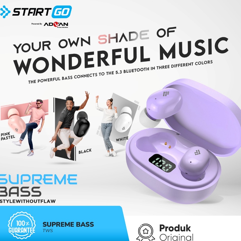 Ikz StartGo SUPREME BASS InEar TWS Earphone Bluetooth 53 Garansi Resmi f Special Edition