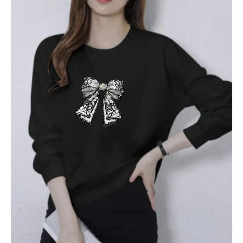 BAJU WANITA LENGAN PANJANG MANSET SABLON DIGITAL PRINTING TRENDY MOTIF PITA