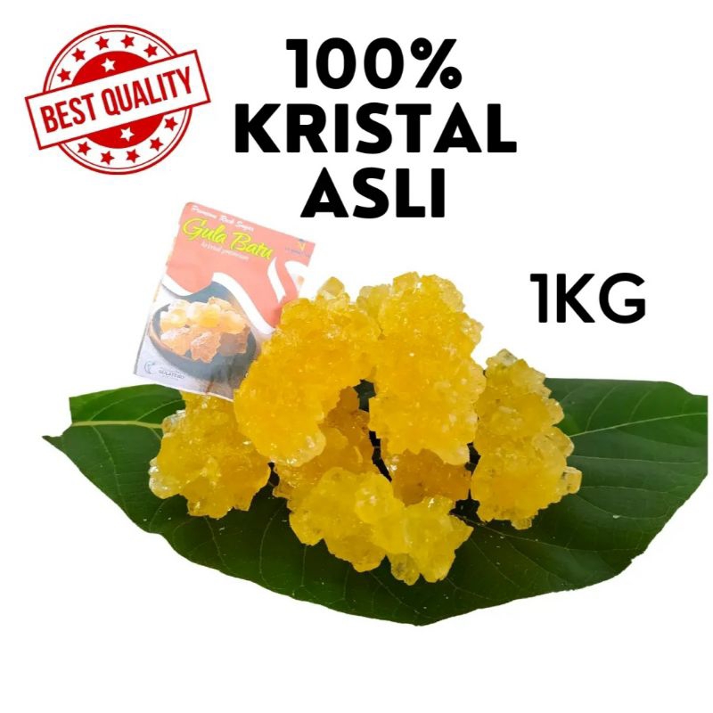 Gula Batu Kristal Kuning 1 Kg /Rock Sugar Premium Jogja